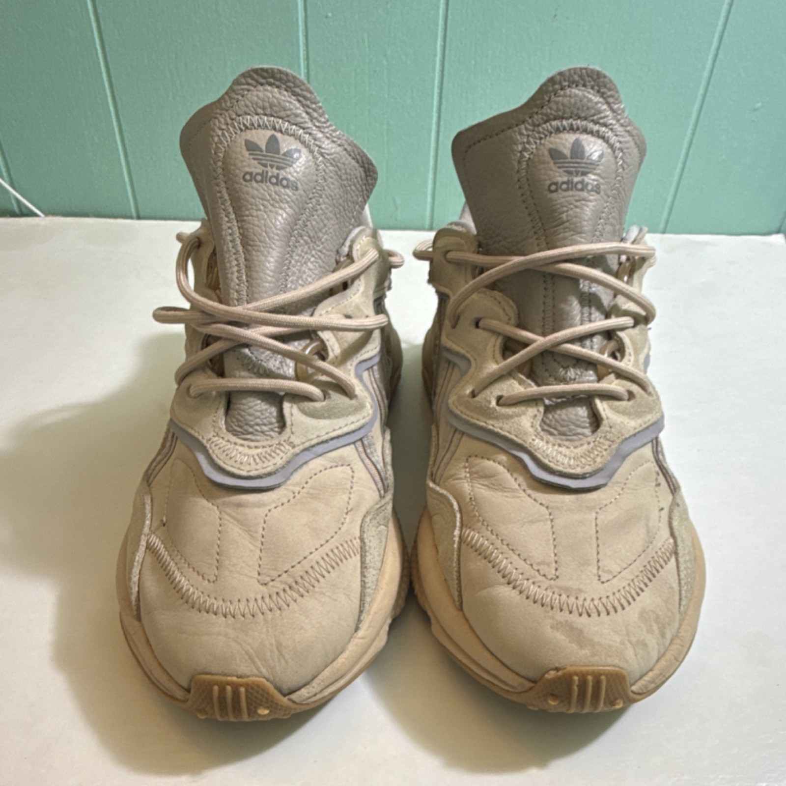 adidas Ozweego Pale Nude EE6462 Beige Suede Lace Up Men’s Athletic Size 9.5