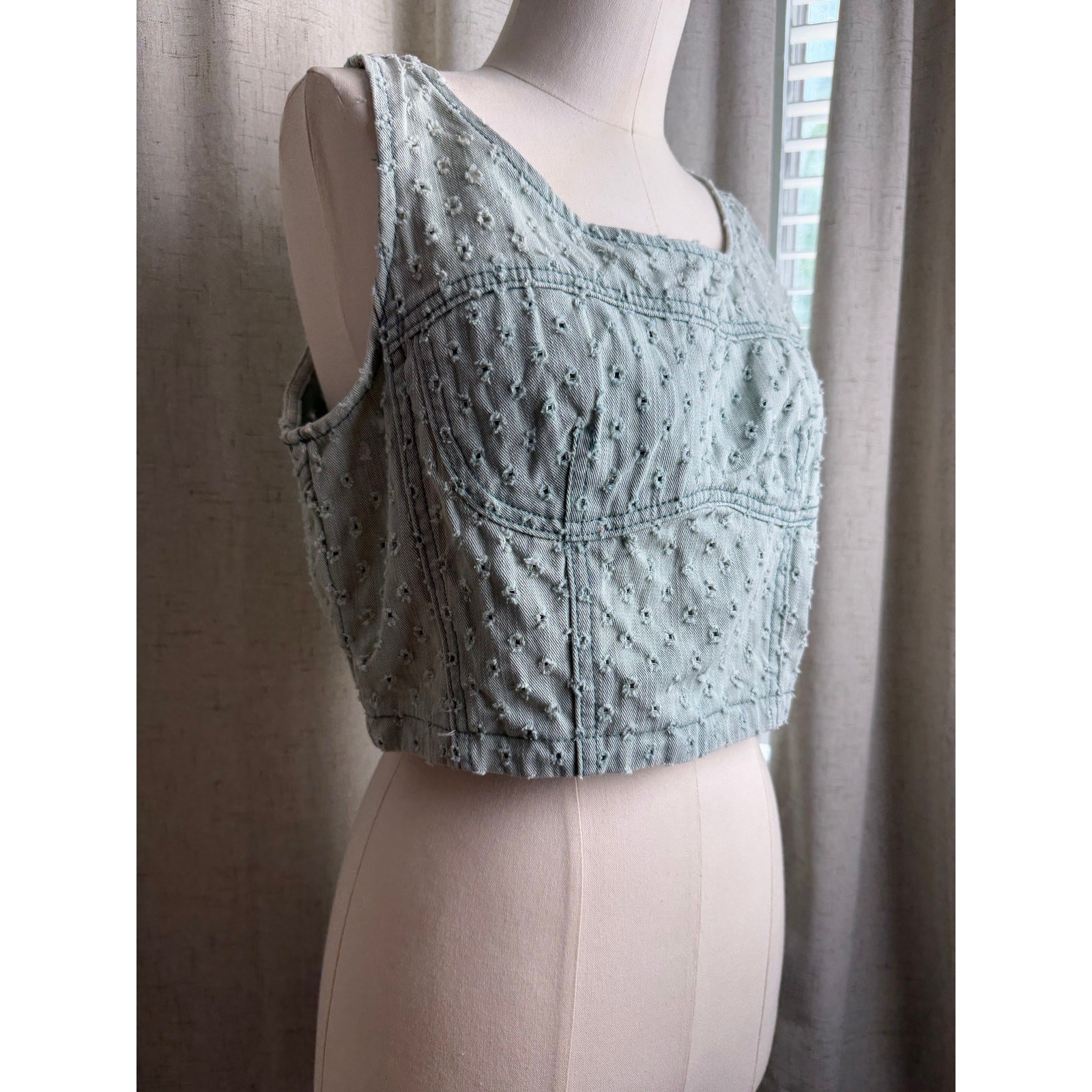 POL Mint Crop Tank Top Size Medium