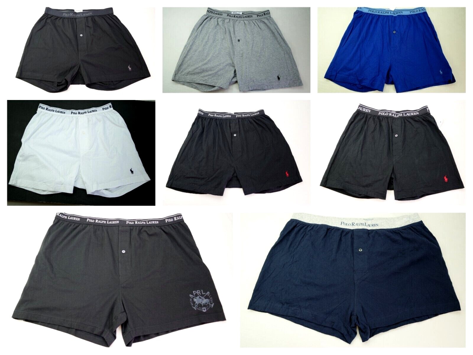 Polo Ralph Lauren Mens Boxer S M L XL Blue Black White Gray Cotton Underwear New