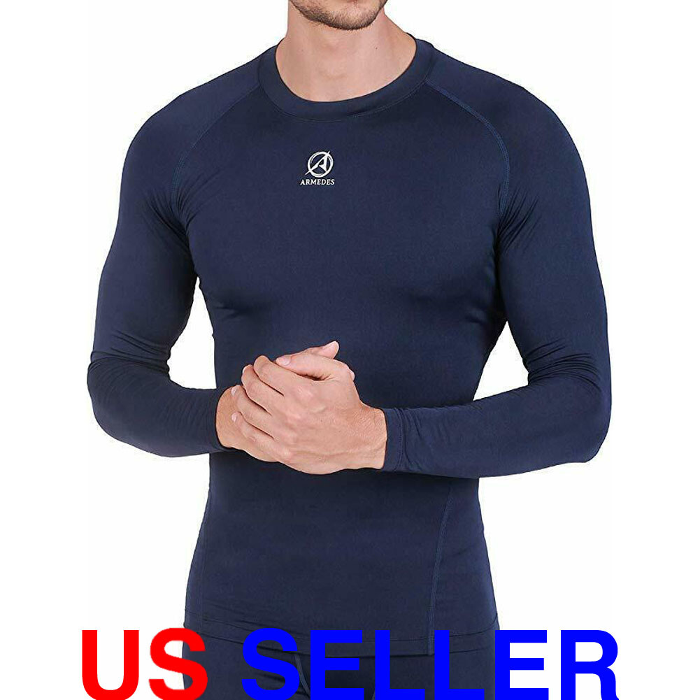 ARMEDES Men’s Long Sleeve T-Shirt Baselayer Cool Dry Compression Top AR 141