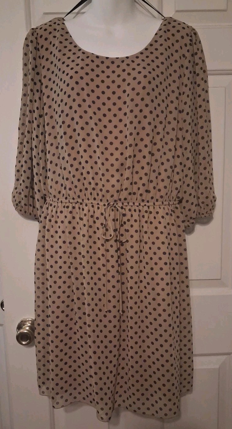 Brown Dress With Black Dots
