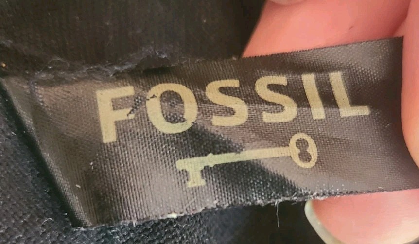 FOSSIL HATHAWAY Shoulder Bag Tote Satchel Purse Black Leather