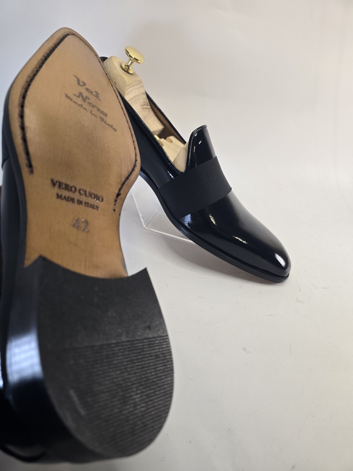 Men’s Vai Now Black Patent Elegant Shoes No.40/41/42/43/44 Made in