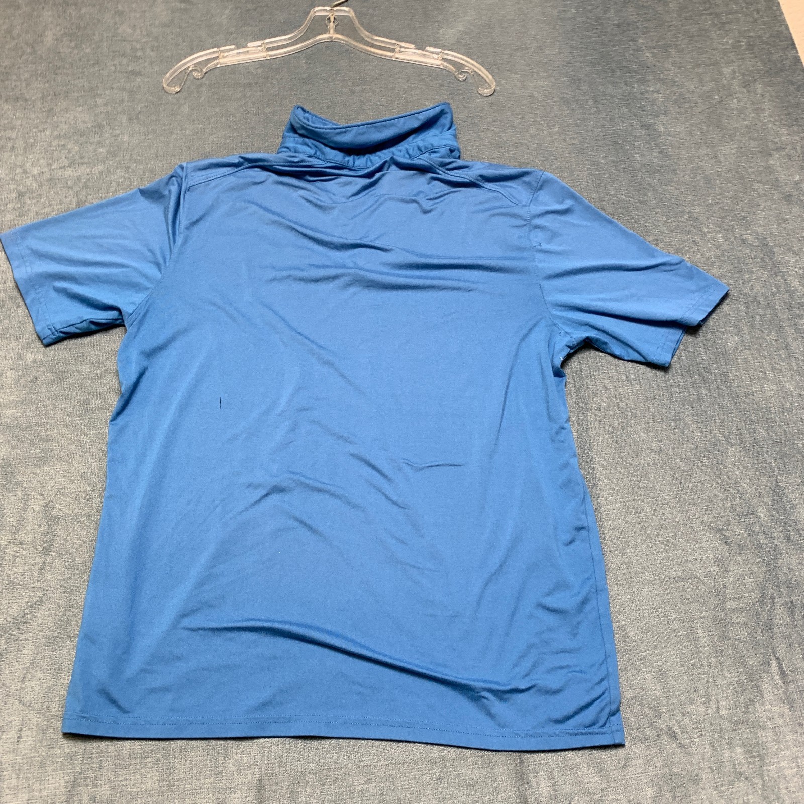 Gerry Performance Polo Shirt Men Medium Blue Brushed Knit Golf Tennis Pullover