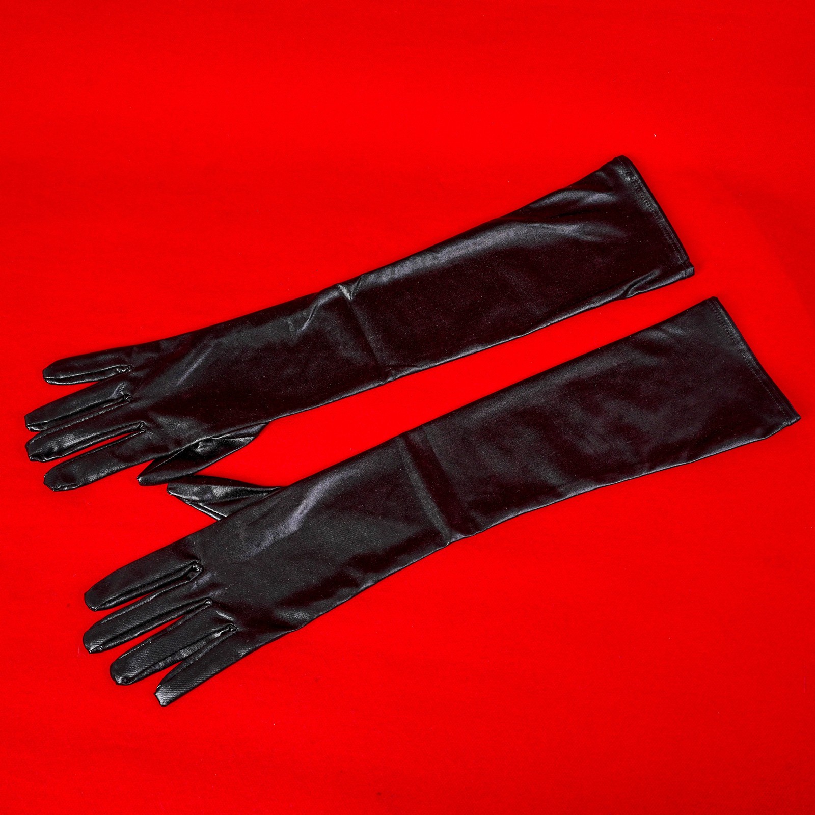Patent Leather Wet Look Arm Length Gloves Opera Gloves Woman Roleplay Woman New
