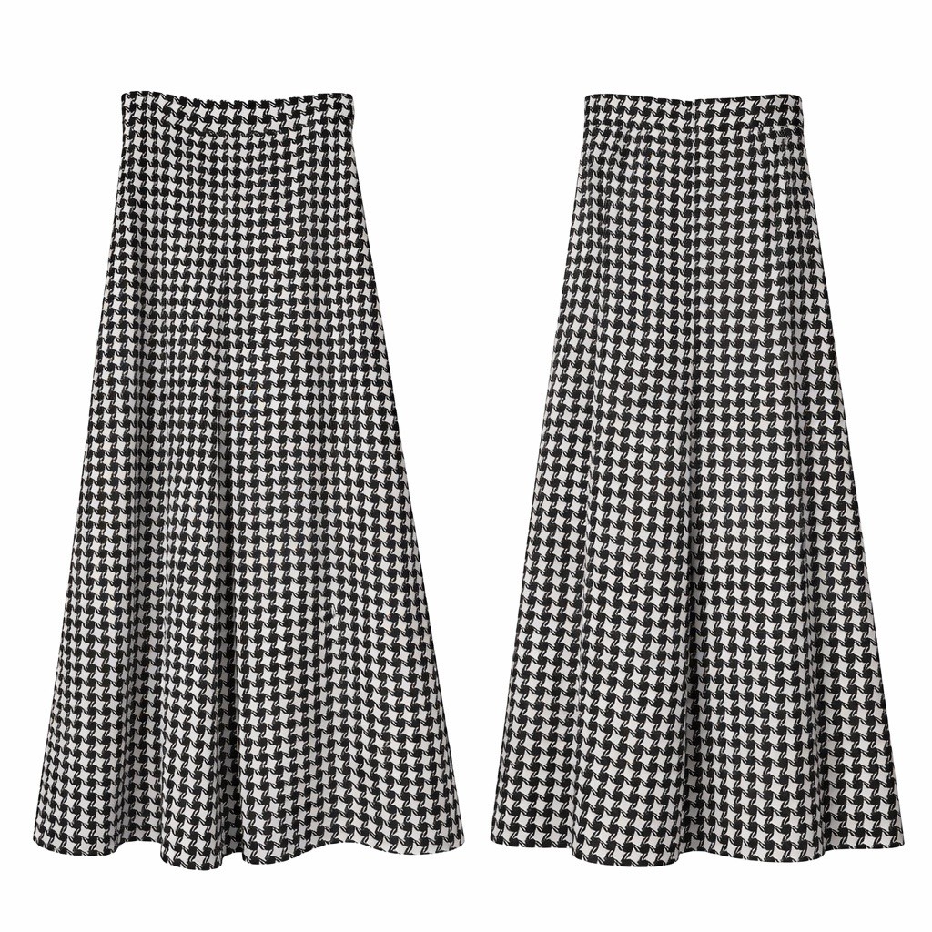 Vintage 1973 Houndstooth Maxi Skirt 38” Length Union Made Special Order TD Belk