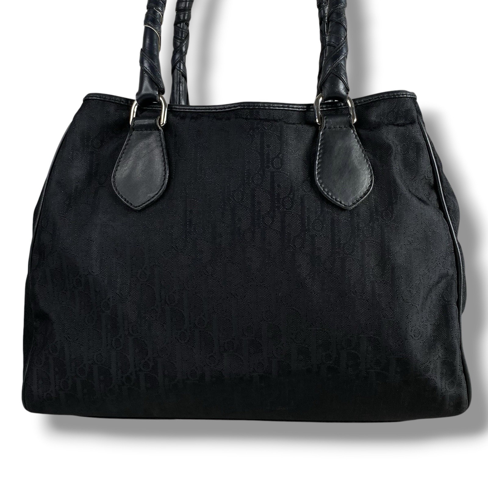Christian Dior Lovely Trotter Tote Handbag Canvas Nylon Logo hardware Vintage