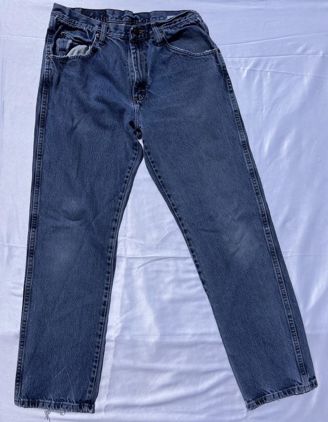 Vintage Wrangler USA Made Jeans Mens 33×32 Straight Leg Western Cowboy Denim Y2K