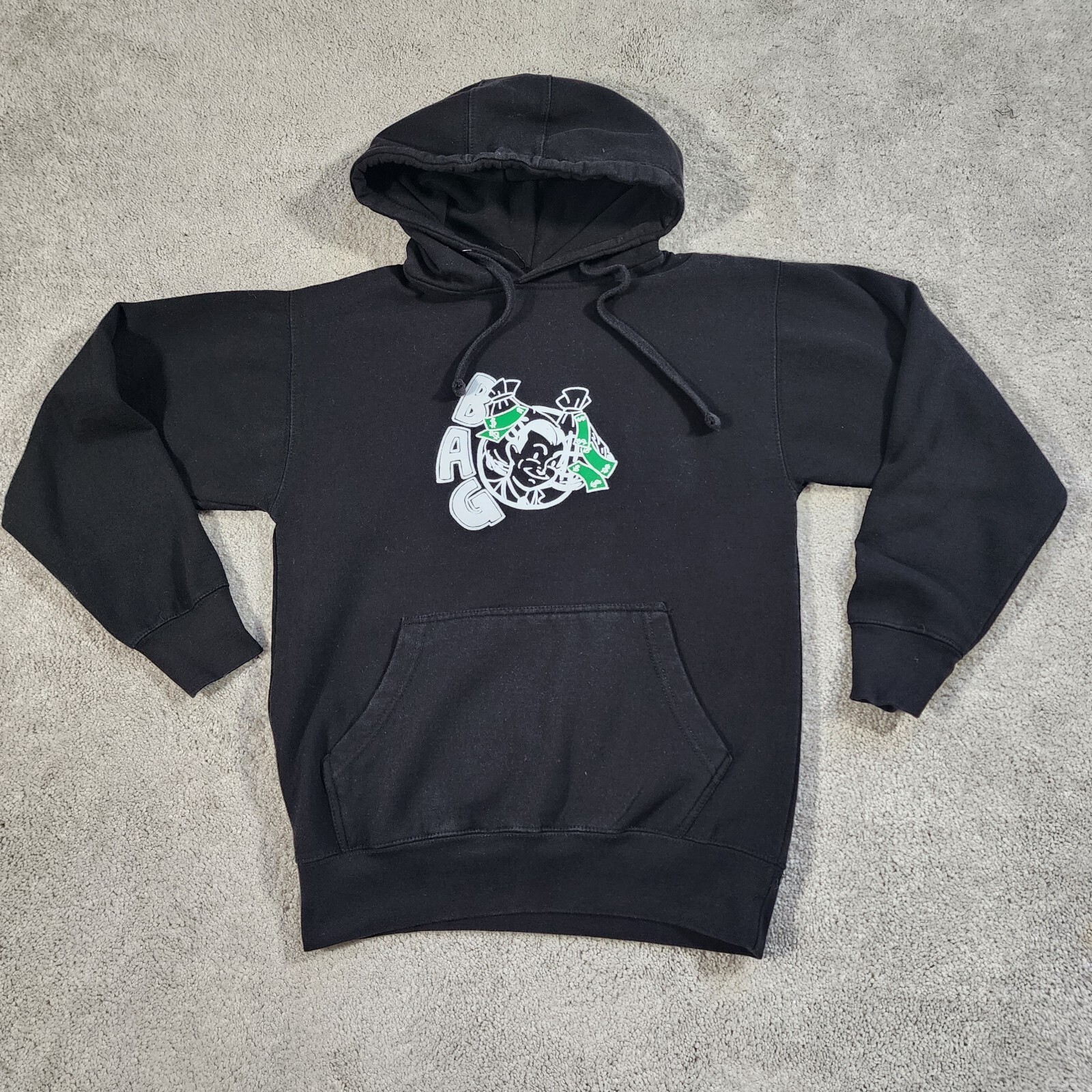 MONEY BAGS Brand Hoodie Black Adult Small Men’s