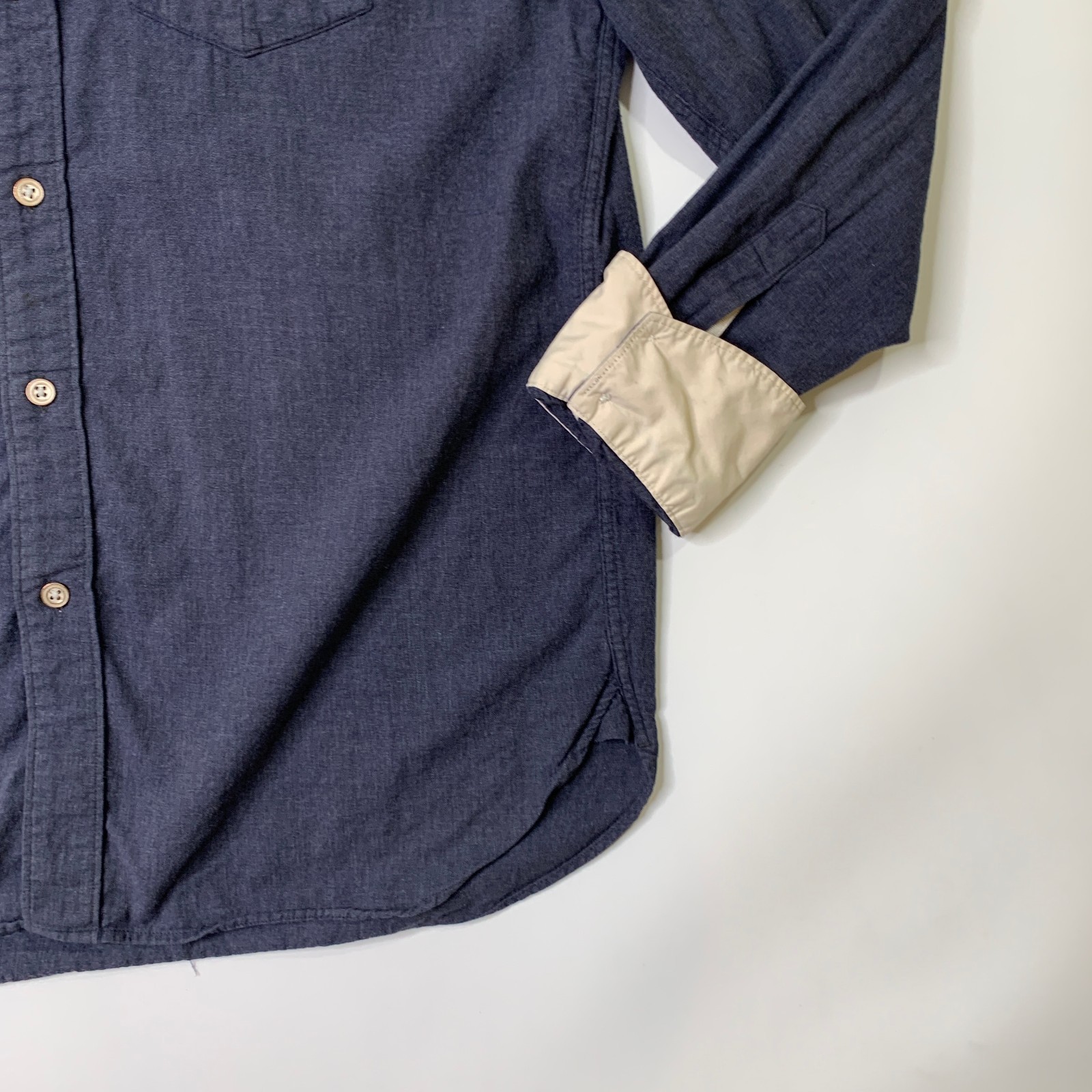 Rag & Bone Shirt Men Large Windsor Standard Issue Long Sleeve Chambray Flip Cuff