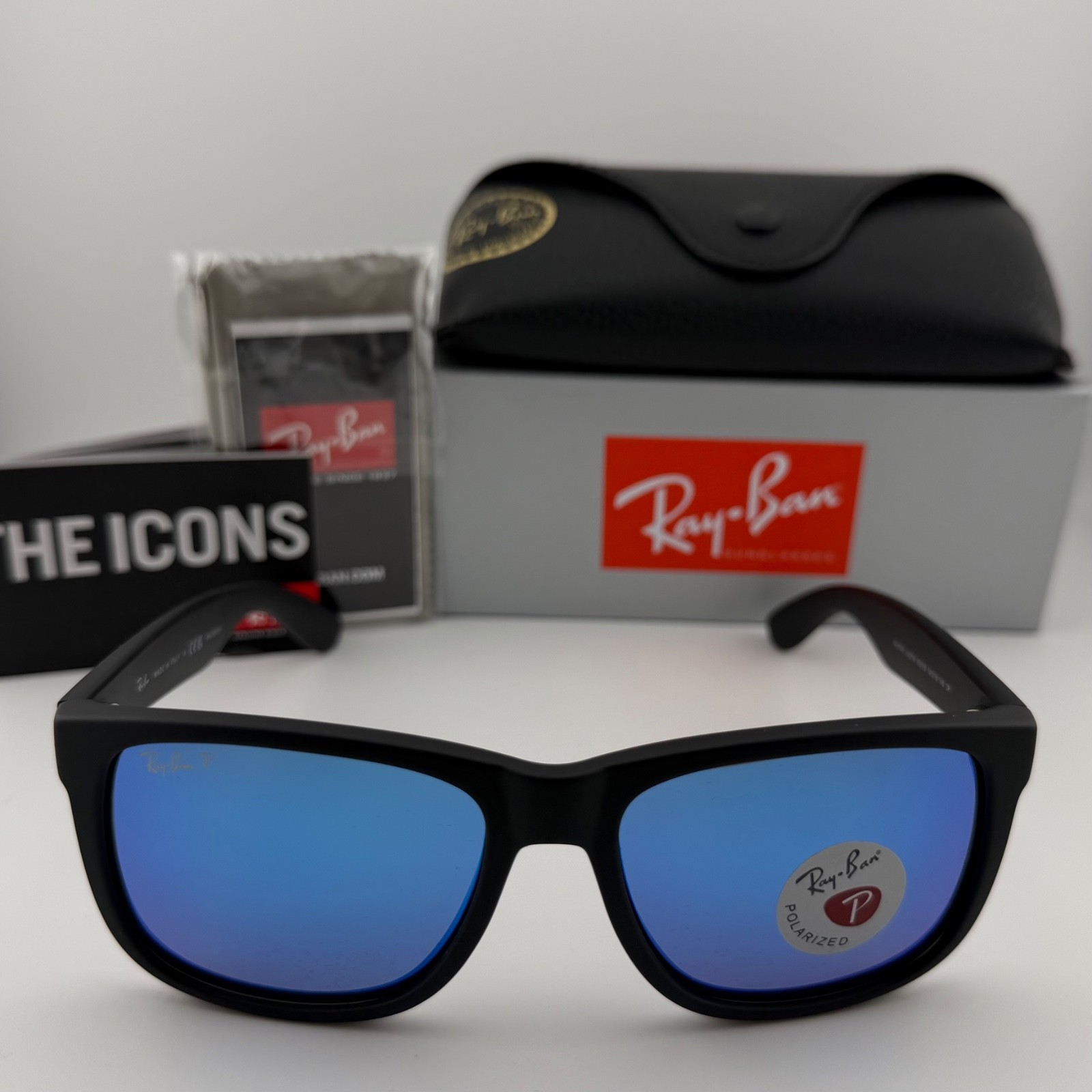 Ray-Ban RB4165 Justin Blue Mirror 622/55 54mm Polarized Men Sport Sunglasses