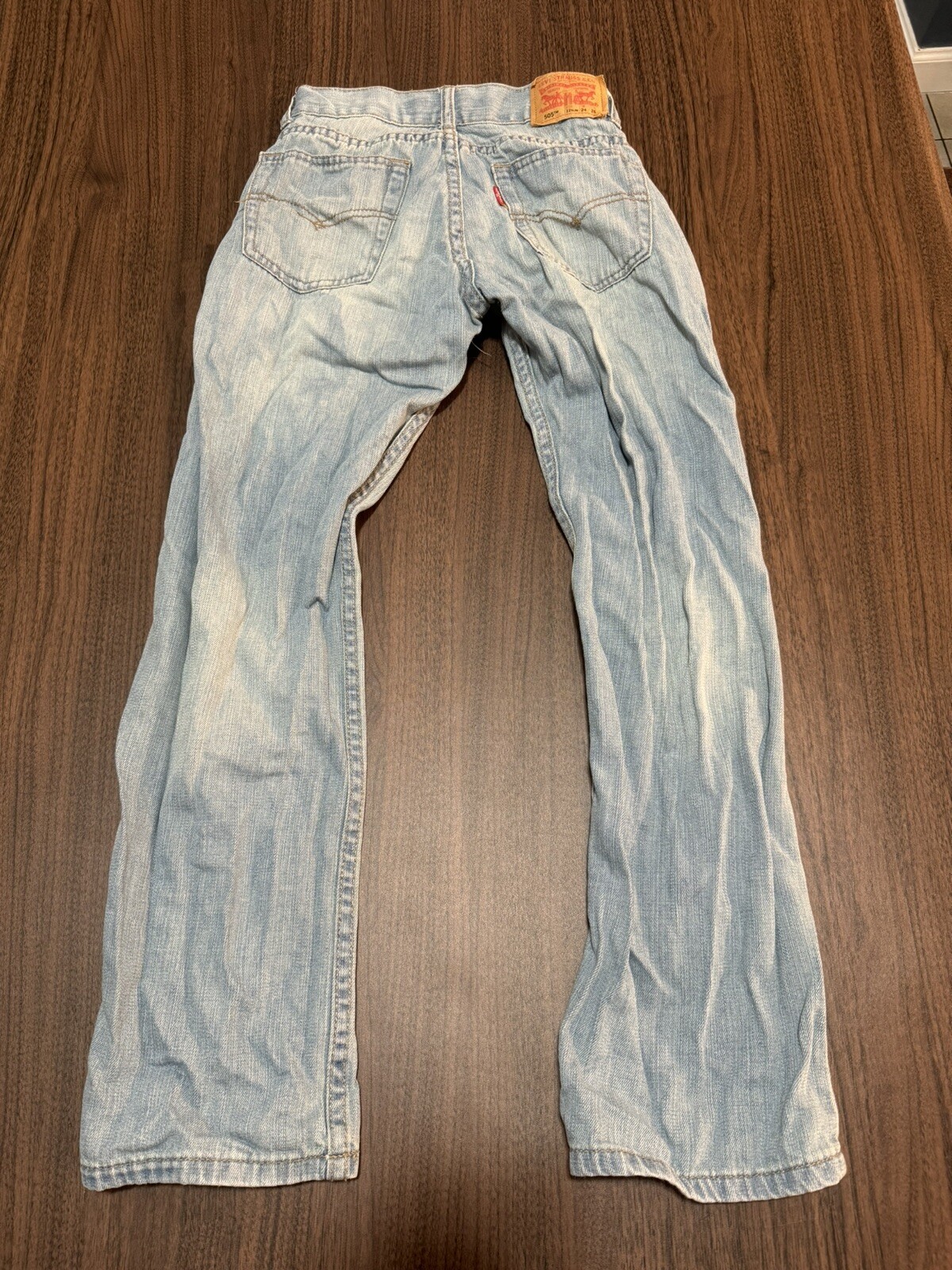 LEVIS 505 Girl Straight Leg Blue Jeans Size 12 Slim