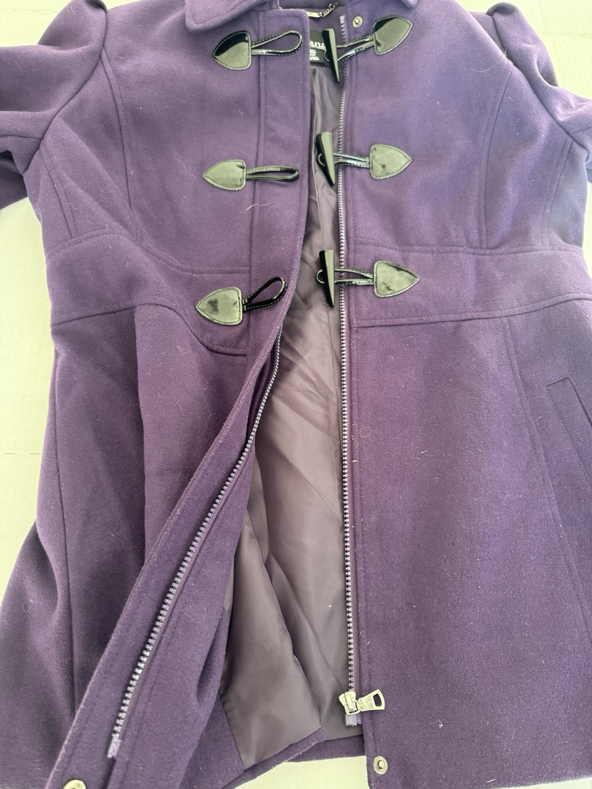 Pre Owned Excellent a.n.a A New Approach Pea Coat Zip Toggle Closure Women Sz M