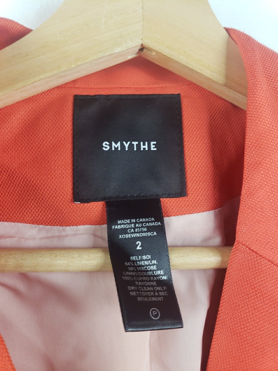 Smythe Seamed Blazer and Wide Leg Pant in Poppy Nwot Linen Blend Size US 2