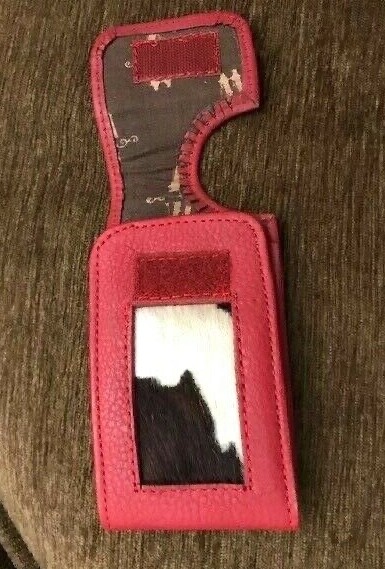 AMERICAN WEST LEATHER HAIR ON HIDE PURSE WALLET CELL CASE 3 PC SET GOOD COND