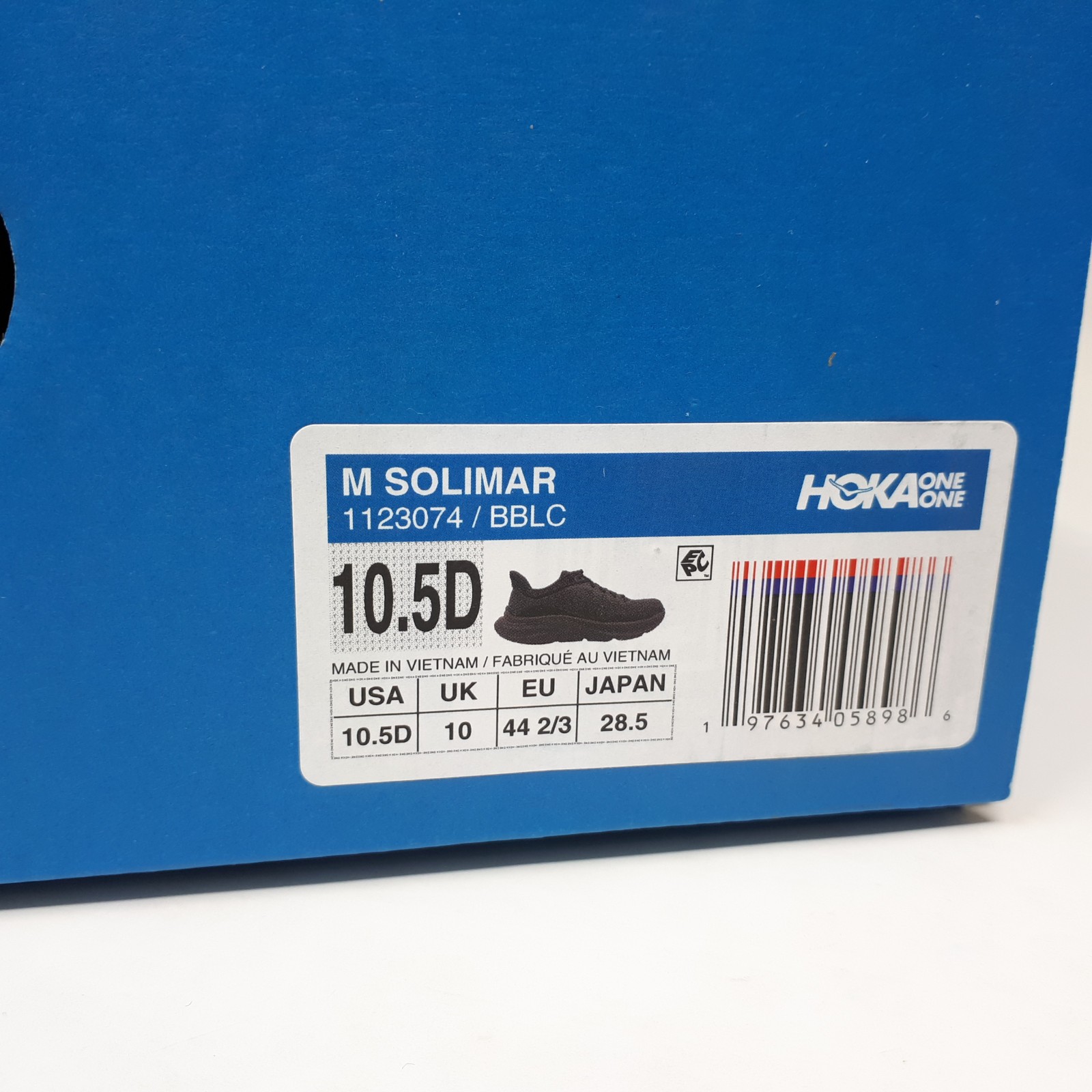 Hoka One One Solimar Triple All Black Mens Size 10.5 US Running Shoe Sneaker NEW