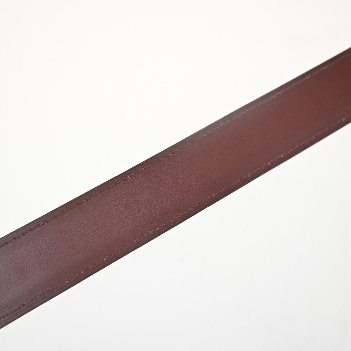 Cartier C Logo Belt 110/43 Leather Red Gold Vintage 05RL880