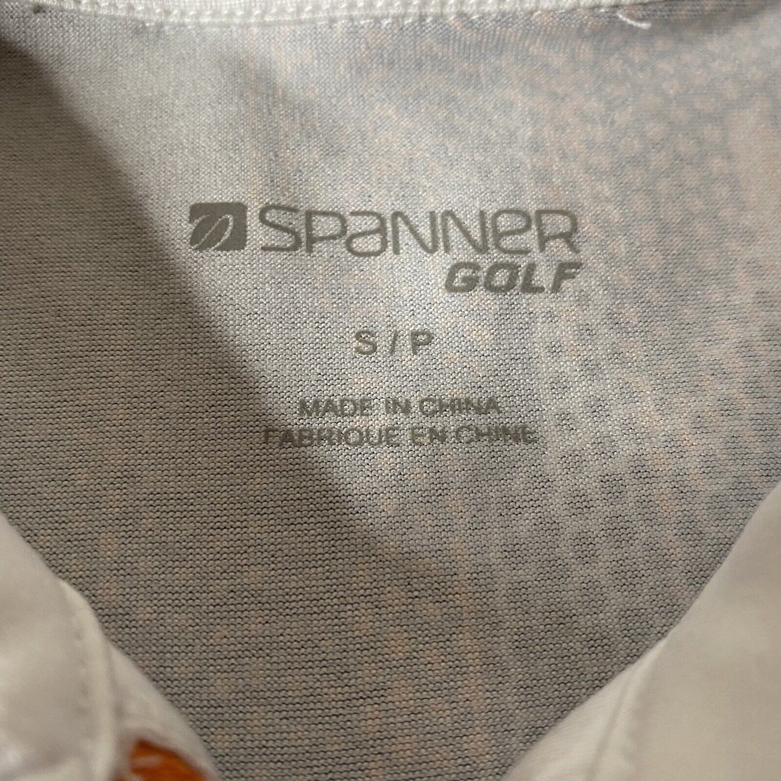 Spanner Golf Women’s Size Small Top 1/2 Zip Orange White Short Sleeves, Collar