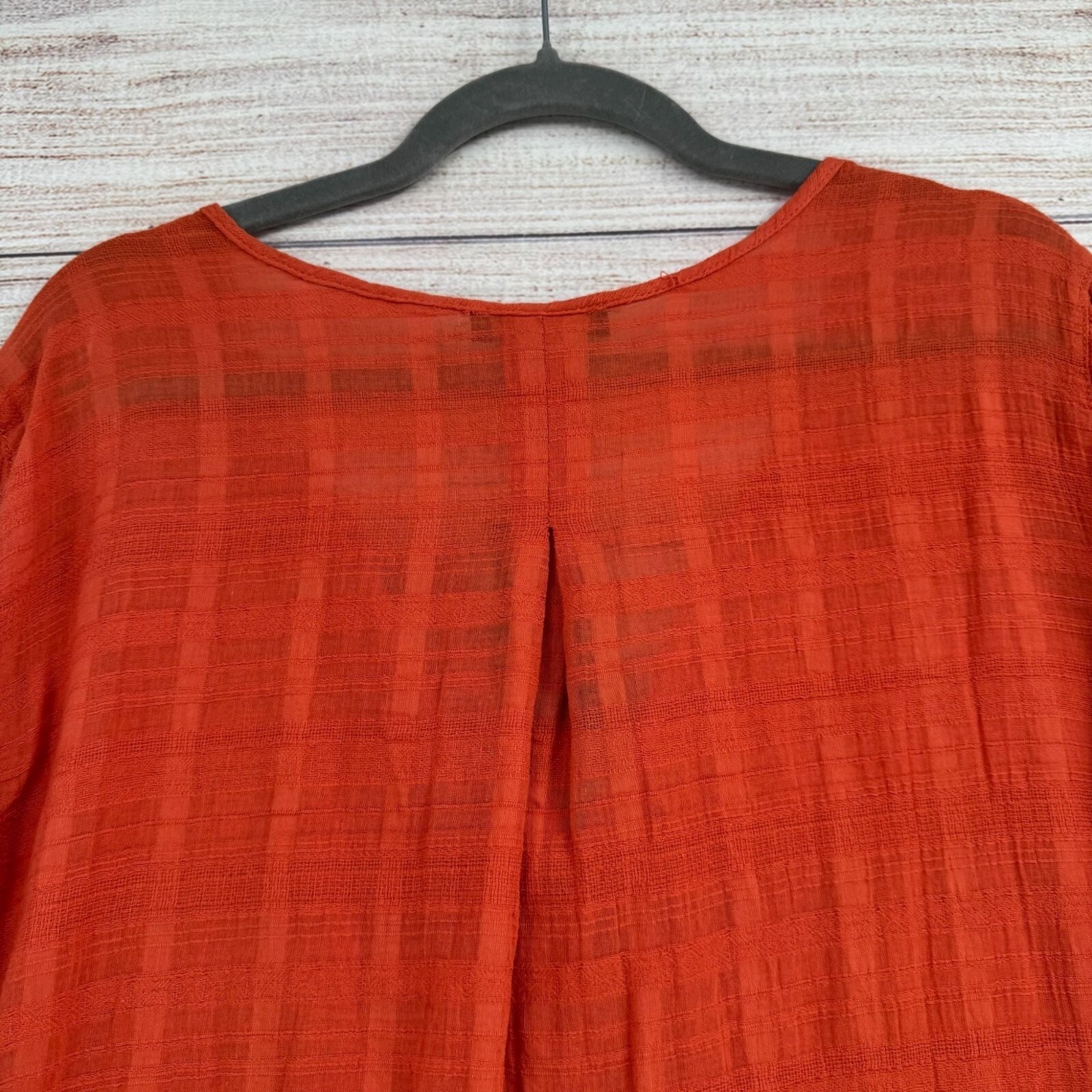 Max Edition Semi Sheer V-Neck Tunic Blouse Women’s Size XL Red/Pink NEW