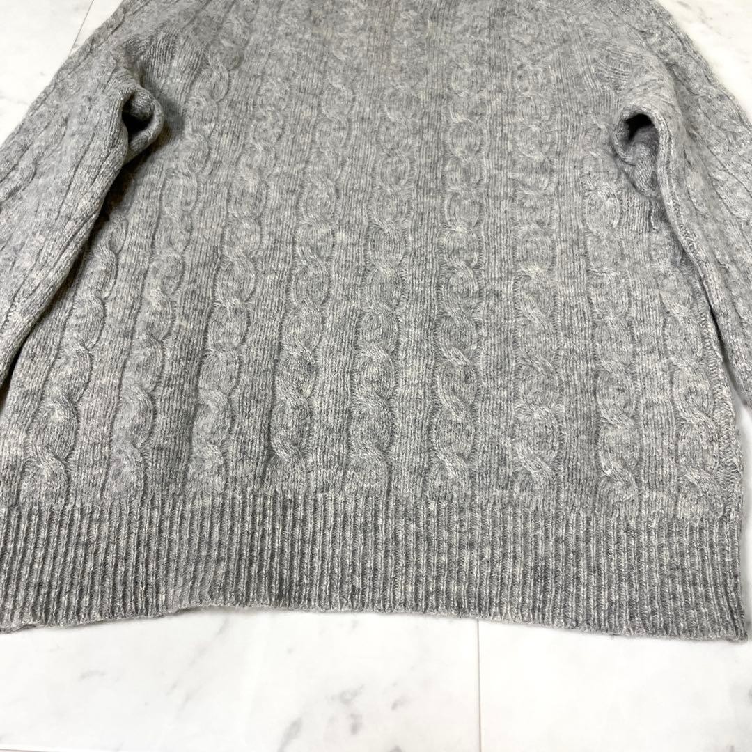 Polo Ralph Lauren CABLE KNIT WOOL CASHMERE V-NECK SWEATER Size S (P) Grey