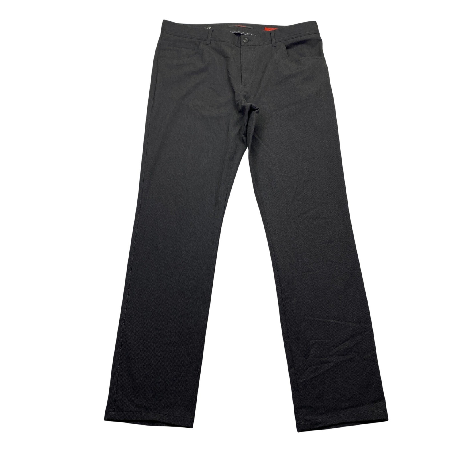 Alberto Ceramica Finestripe Modern Fit Pants Mens Sz 36 Charcoal Gray 5-Pocket