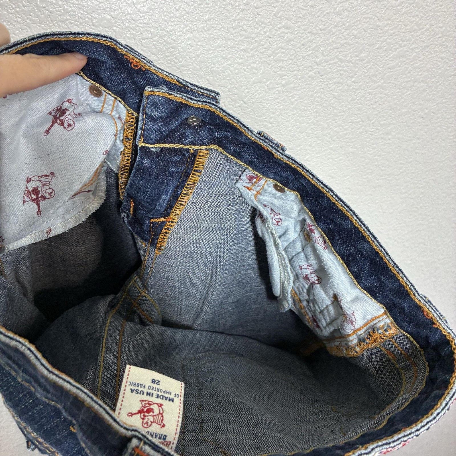 True Religion Johnny Jeans Mens 30×32 Blue Slim Straight Stretch Denim