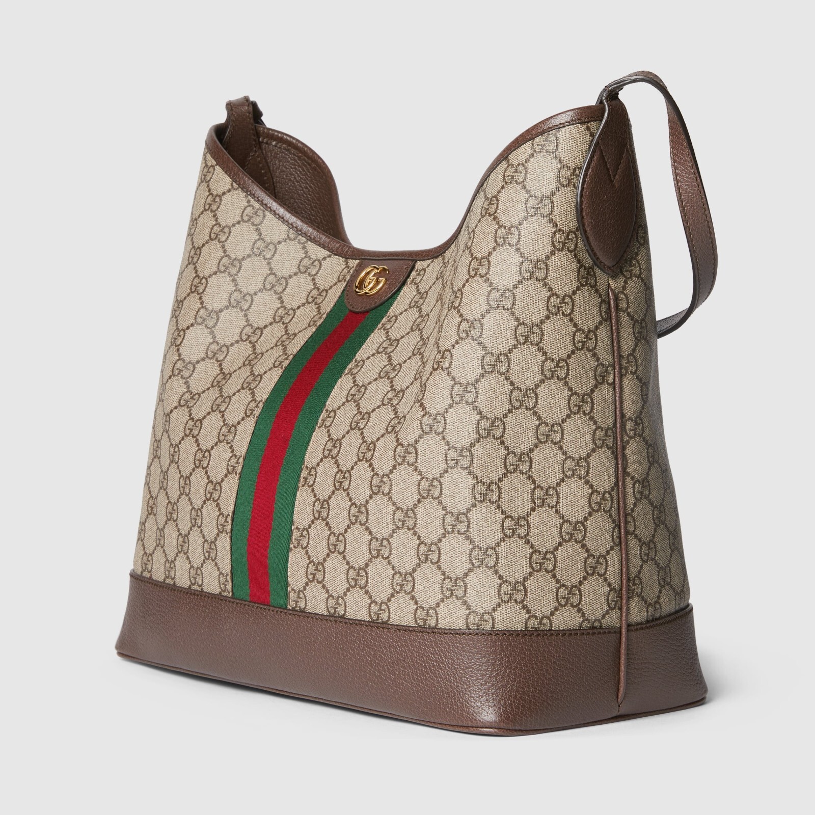 GUCCI Ophidia Medium $2590 Beige/Ebony GG Shoulder Bag New And Authentic