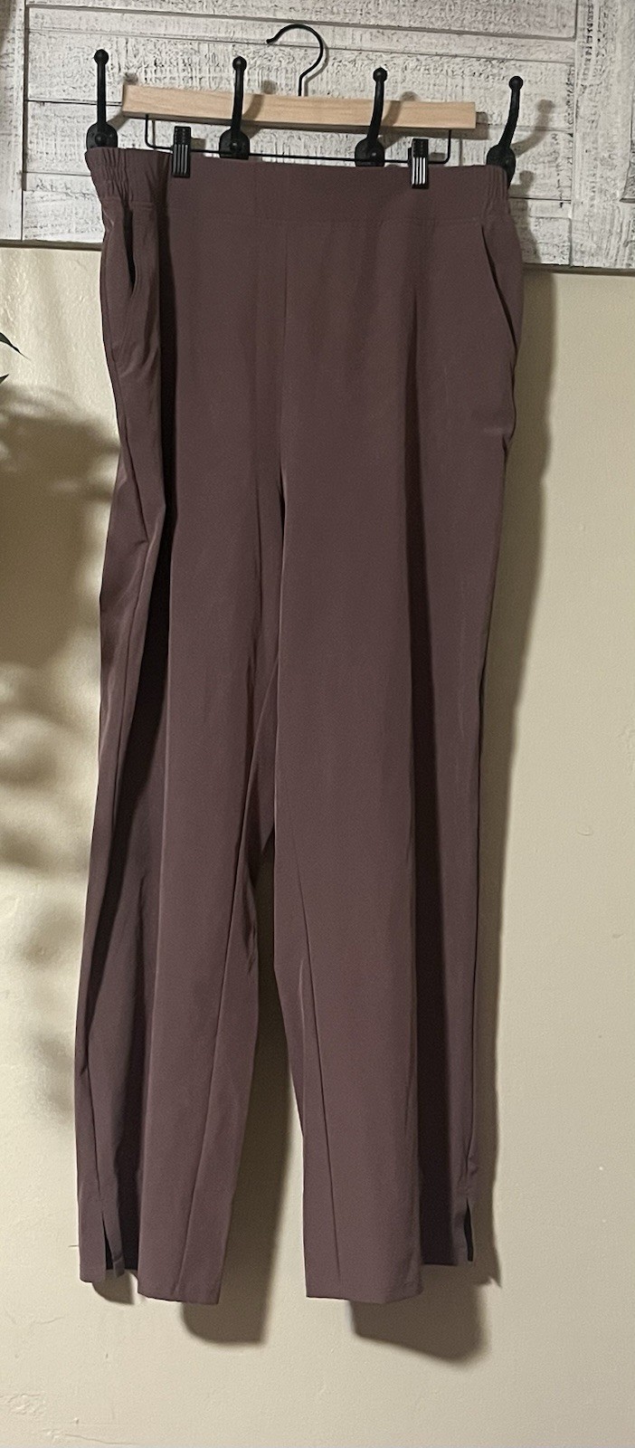 All in Motion Women’s Brown Pull-On Pants Elastic Waist Flat Front Solid XL