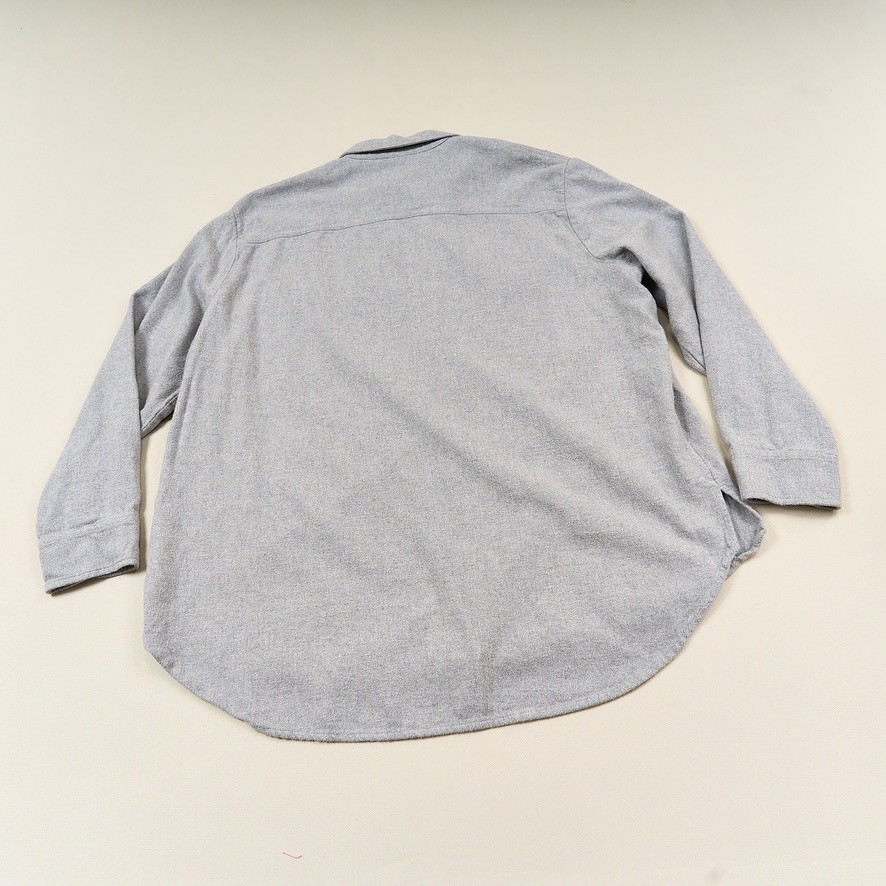 Madewell Flannel Flap Pocket Oversized Ex-Boyfriend Shirt Womens XL Gray Cotton
