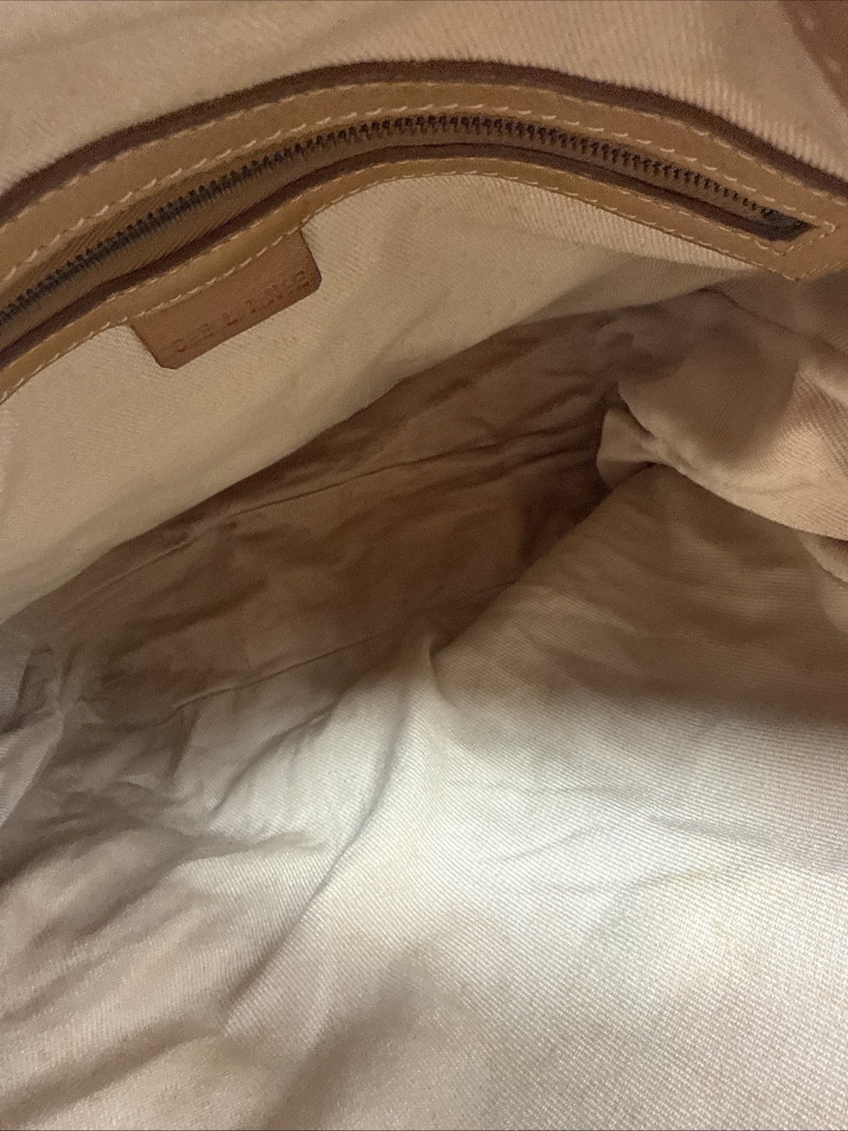CELINE Vintage C Macadam Canvas Beige x Brown Women’s Authentic