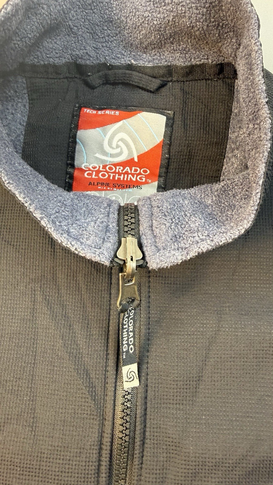 Colorado Clothing Tech Series Fleece Jacket Mens L Full Zip Outdoor Blue Black