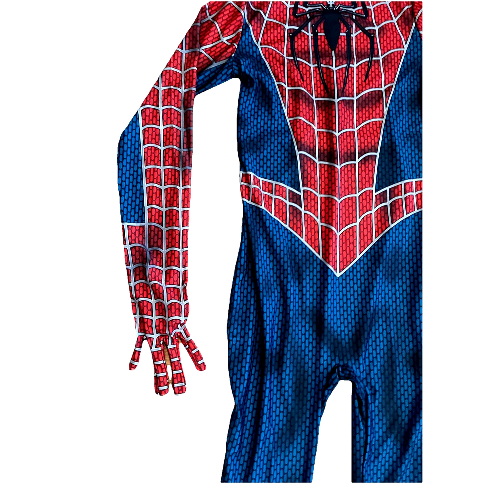 Spider-Man Size L Stretch Spandex Full Jumpsuit Adult/Kids Halloween Costume NEW