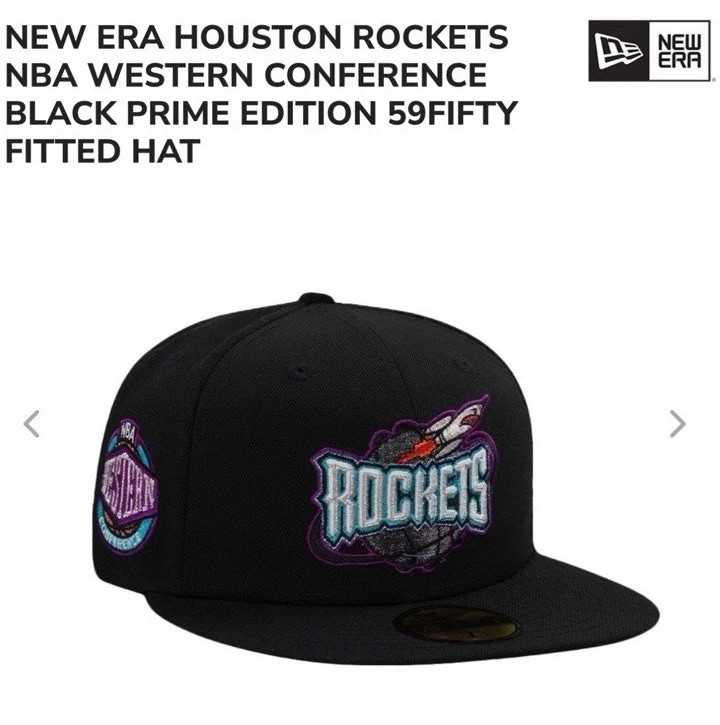 Houston Rockets🔥NewEra 59Fifty Sz. 7 3/8 Blk Purple Prime Edition Limited*Rare*