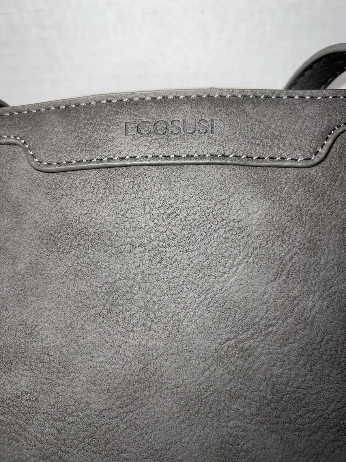 Ecosusi Slate Gray Laptop Messenger Business Work Bag Faux Leather