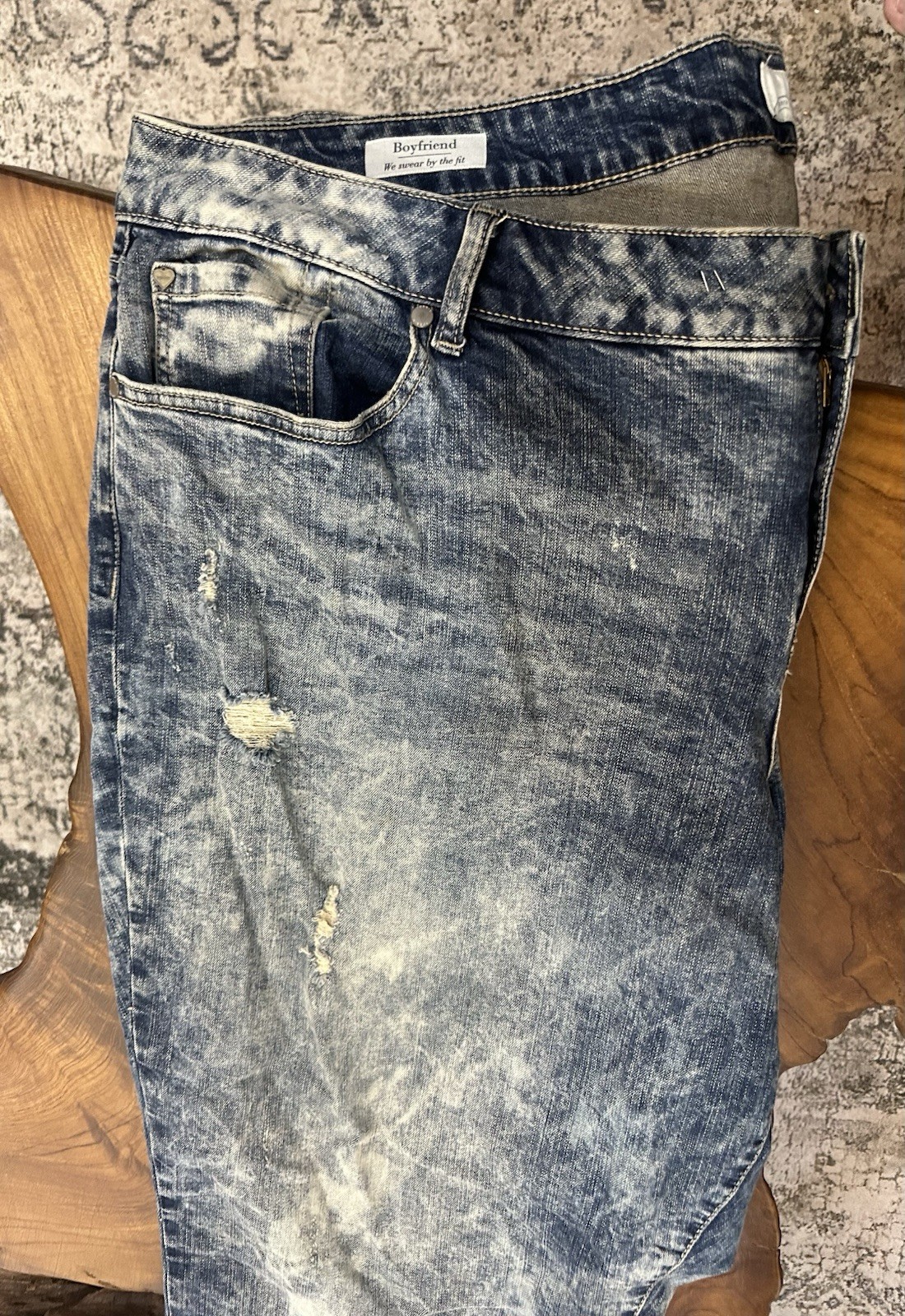 Torrid Women’s Plus Size 26 Blue Acid Wash Boyfriend Jeans 31” Inseam