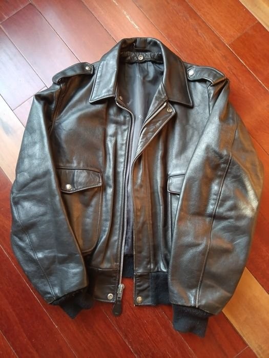 Men Schott Jacket Black Leather