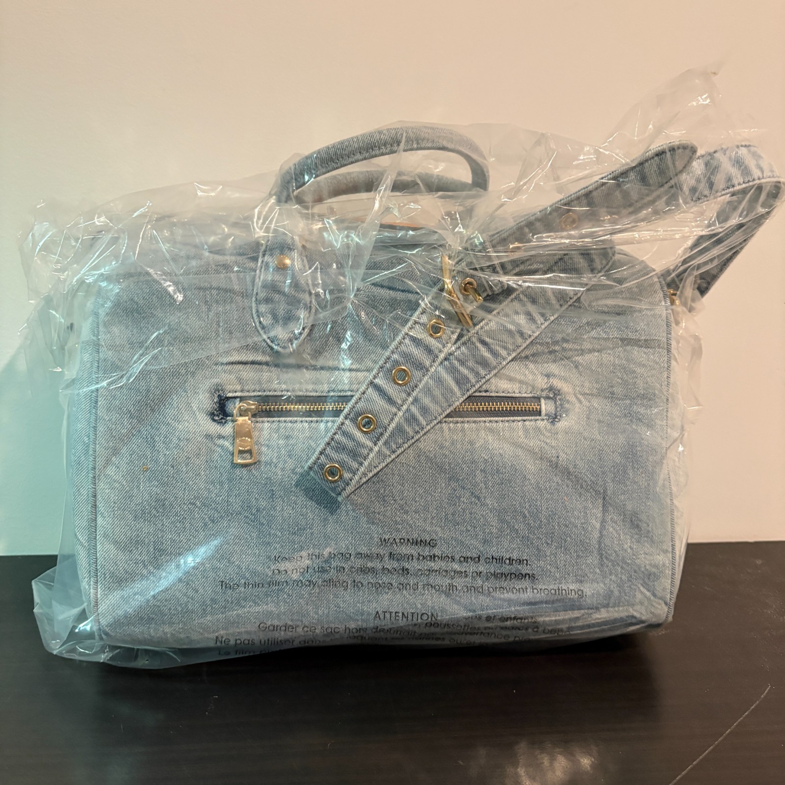 NWT Coach Rowan Large Satchel Bag In Loved Denim With Charms CDY75 Authentic