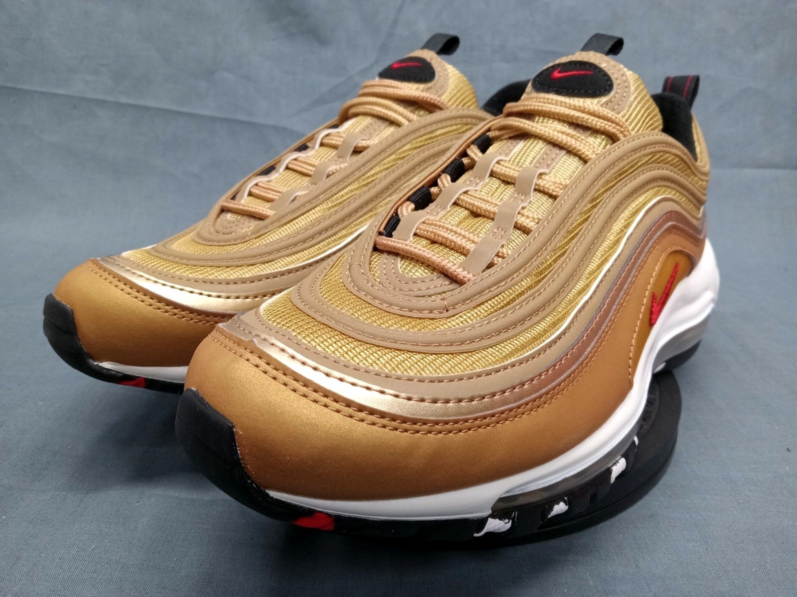 Nike Air Max 97 QS (GS) Sneaker Metallic Gold Varsity Red Boys Size 7 NEW NO BOX
