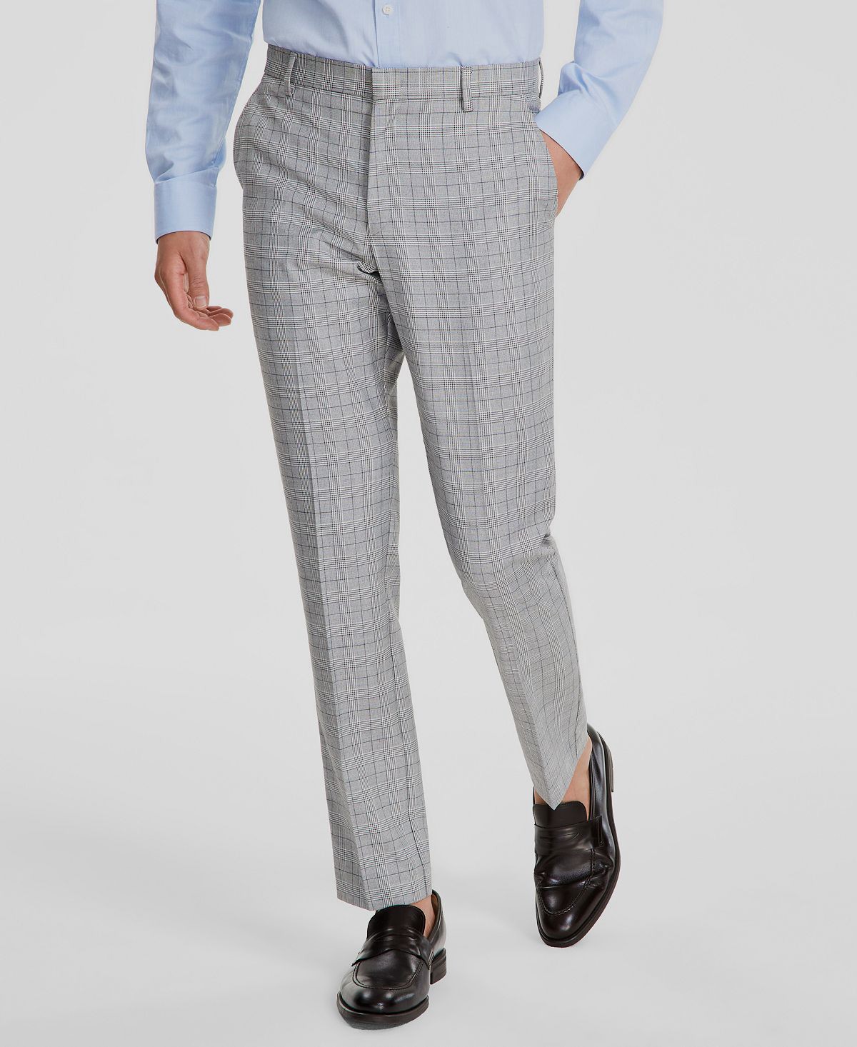 Tommy Hilfiger Men’s Gray Modern-Fit THFlex Patterned Performance Pants 36W 34L