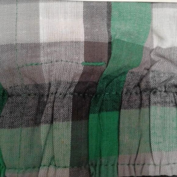 Pico S 28 30 Men’s woven boxer shorts plaid Green 100% Cotton Black Gray NEW