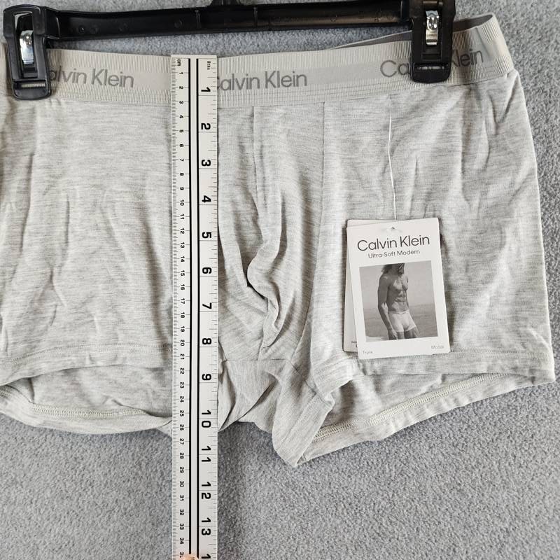 Calvin Klein Ultra Soft Modal Trunk Men’s Large Gray Heather Logo Waistband