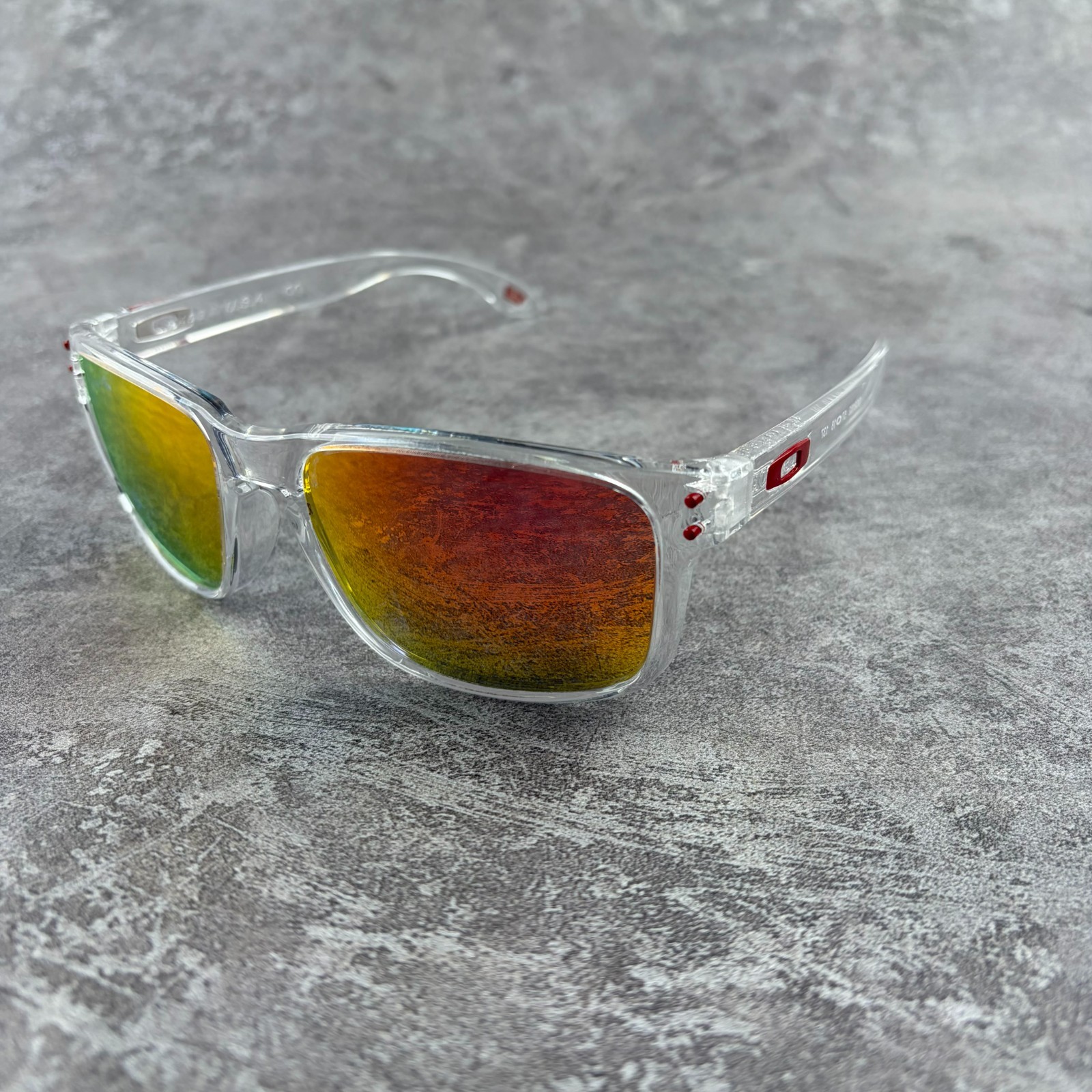 Oakley Holbrook Shiny Clear Polarized Ruby Lens Sunglass