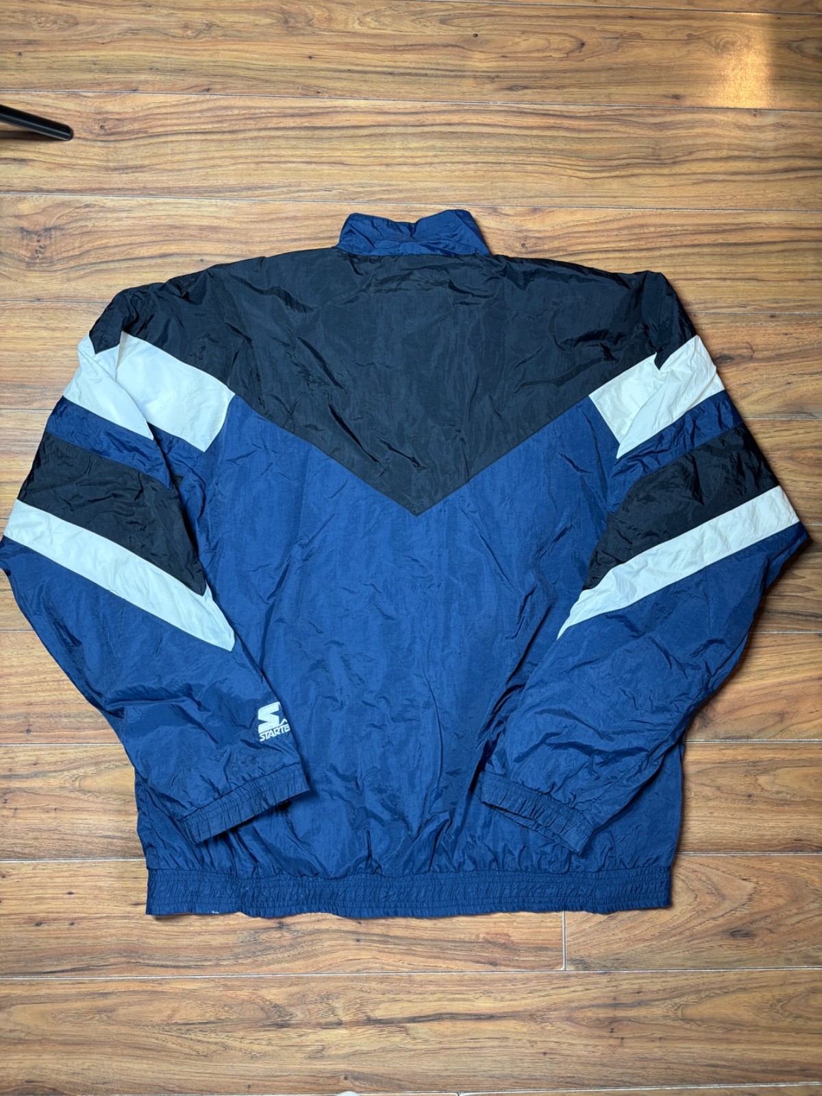 Vintage Starter Windbreaker Jacket M Blue Black 90s Streetwear Retro Sportswear