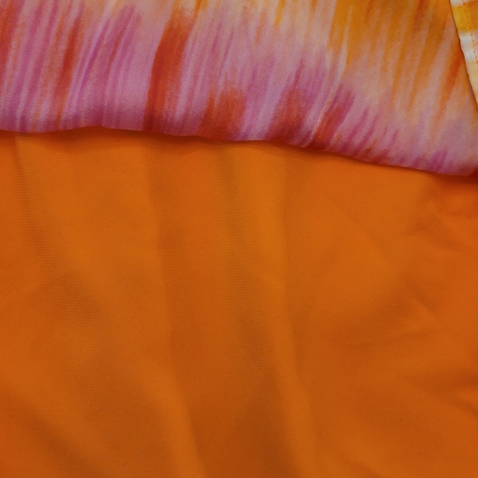 Alice + Olivia – Silk Plunge Orange Pink Neck Tie-up Halter Blouse – Size Medium
