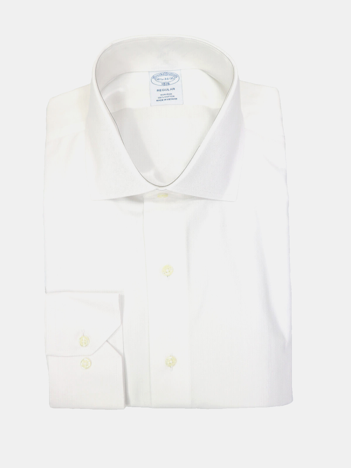 Brooks Brothers Regular Non-Iron All Cotton 16.5-34/35 English Collar White