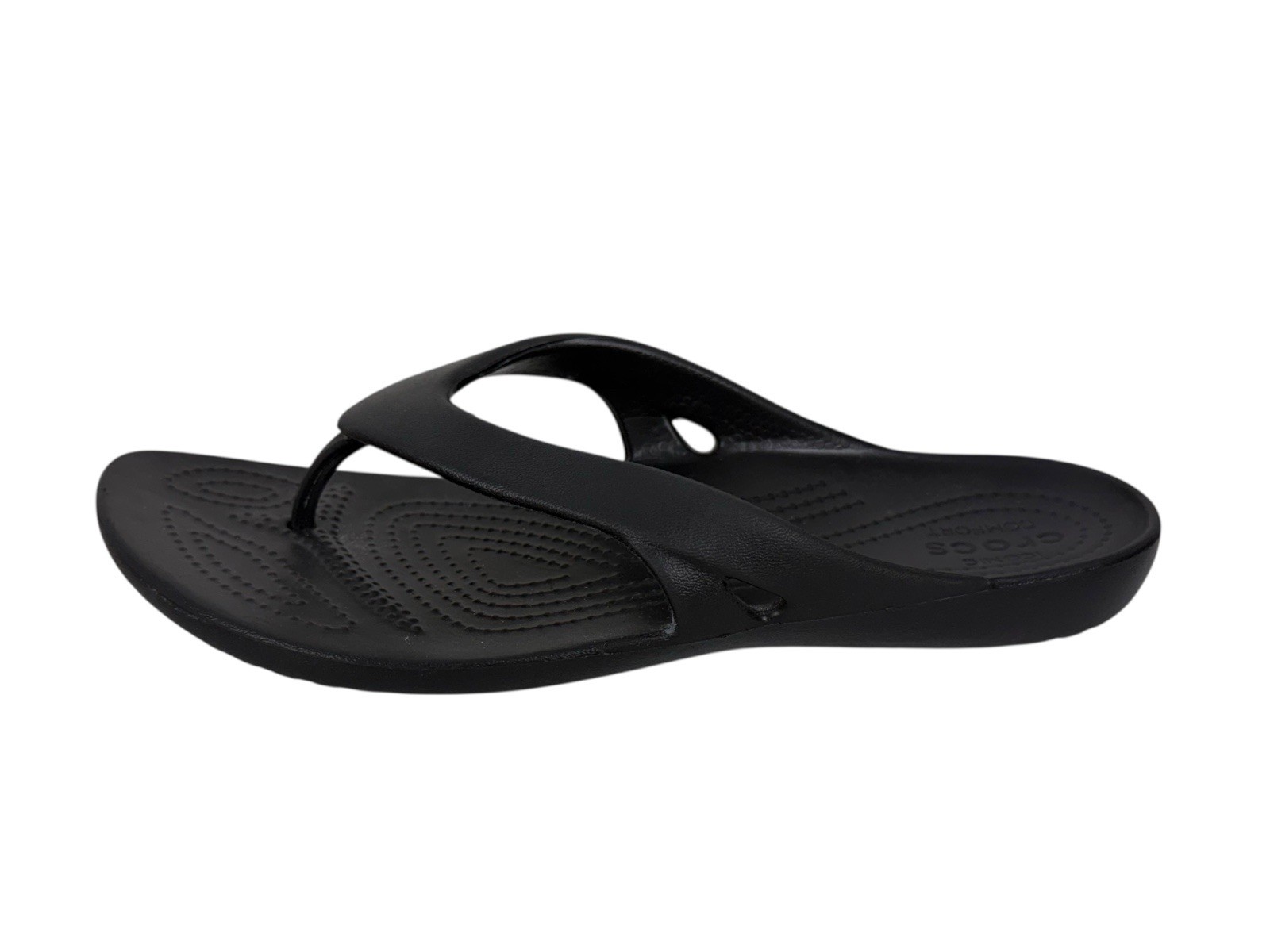 Crocs Kadee II Iconic Comfort Womens Size 9 Black Flip Flops Sandals Thongs EUC