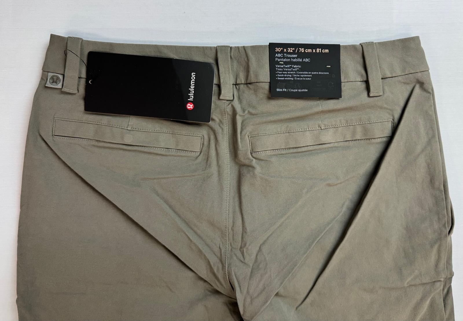 lululemon ABC Slim-Fit Trouser 32L Stretch Cotton VersaTwill. Rover. NWT