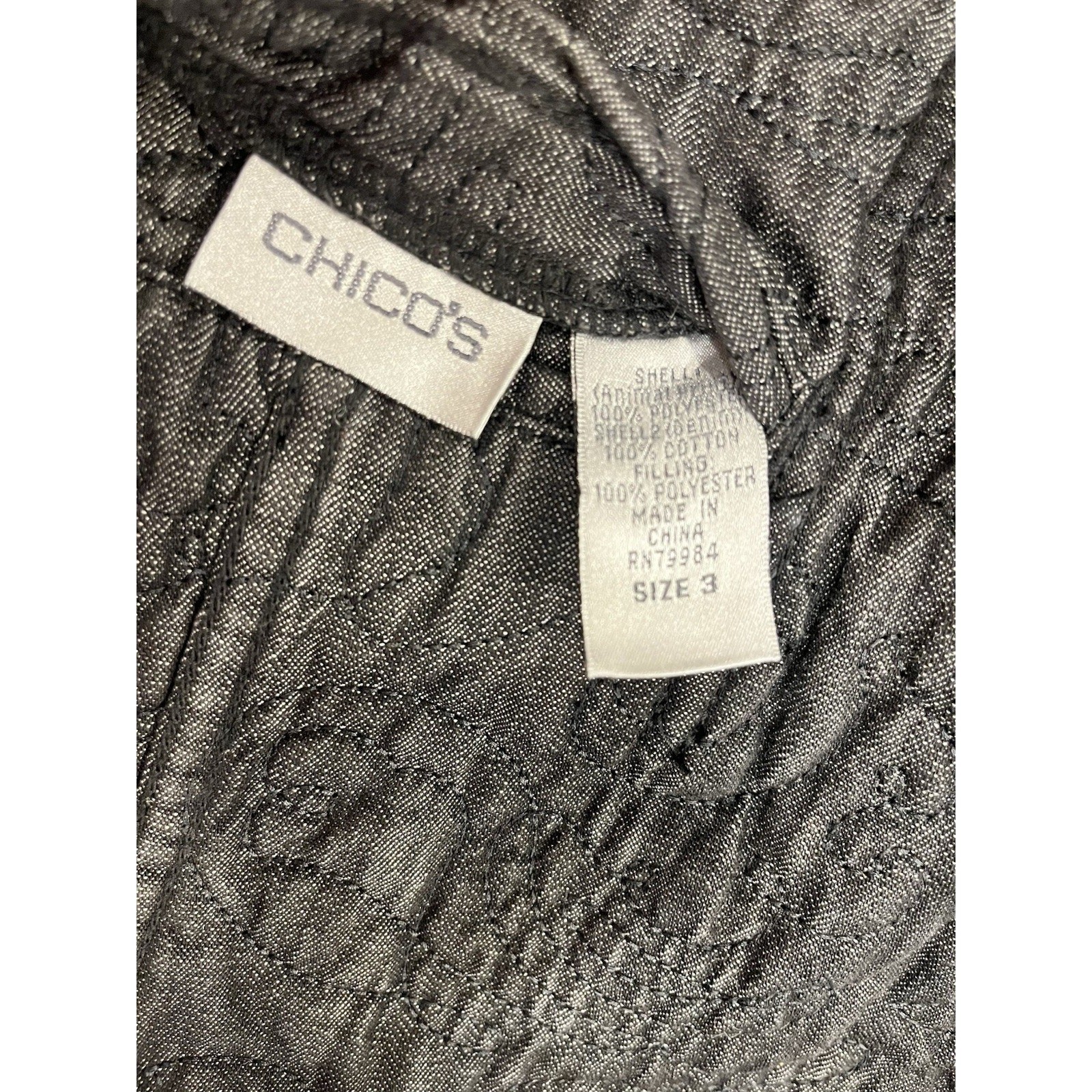 Chico’s Reversible Quilted Zip Jacket Leopard Animal Print Pockets Size 3 – A1