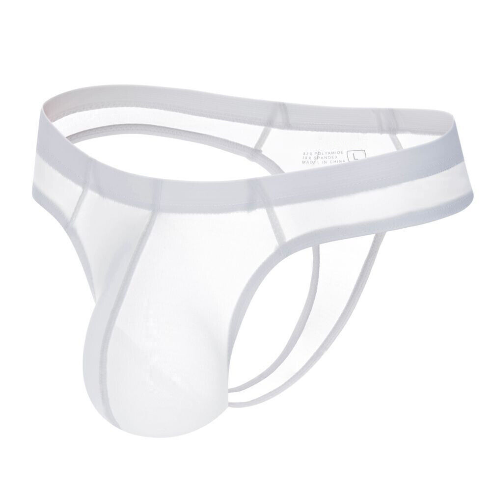 Men’s Sexy Ice Silk Underwear G String Thong Underpants Translucent Briefs