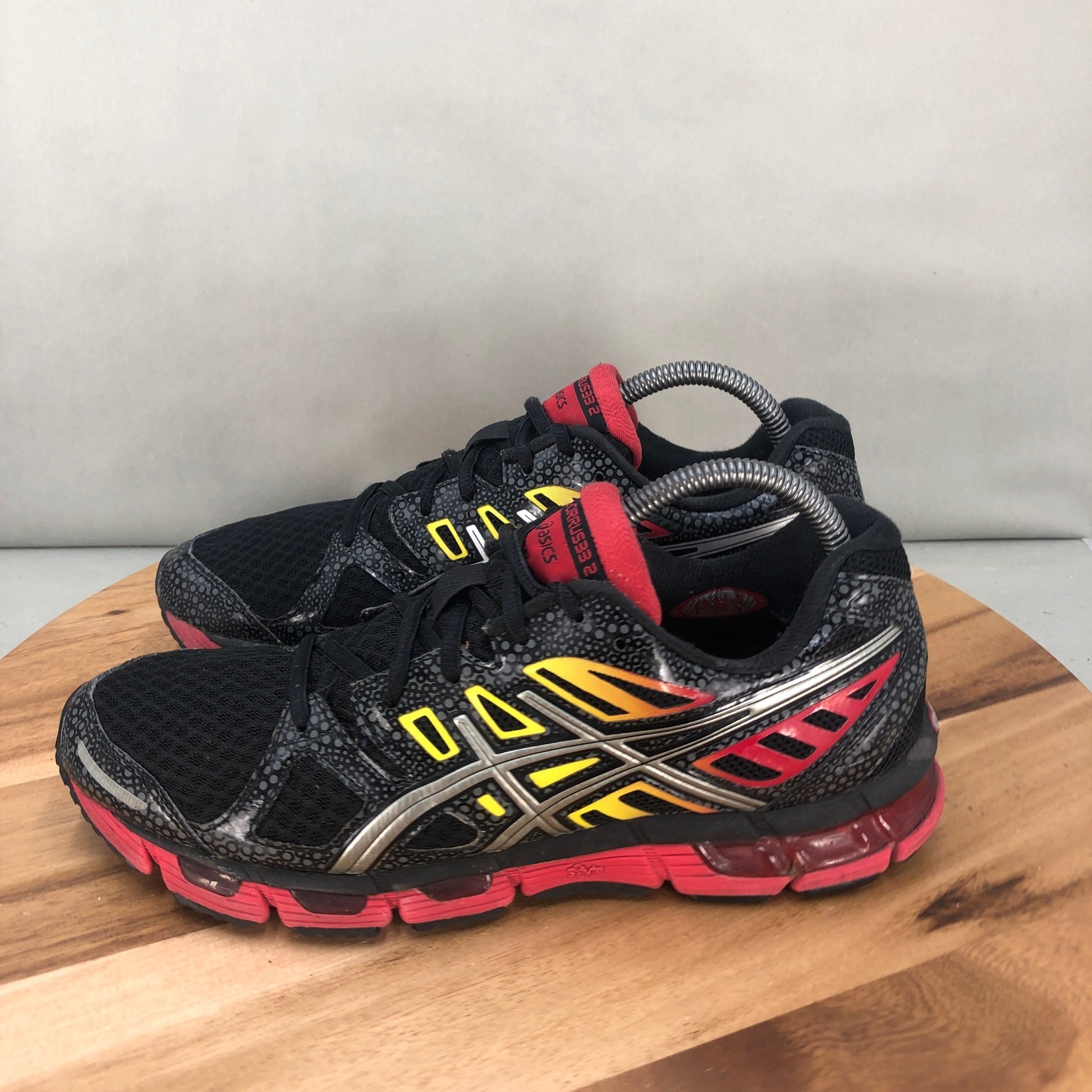 Asics Gel Cirrus 33 Black Yellow Red Running Shoes Sneakers Mens 8